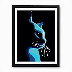 Blue Cat Art Print