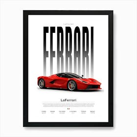 Ferrari Laferrari Cool Sports Car Automotive Supercar Art Print