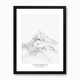 Gasherbrum Pakistan China Line Drawing 8 Poster 6 Art Print