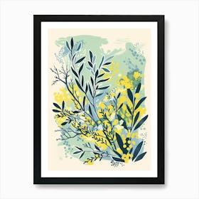 Juniper Tree Flat Illustration 3 Art Print