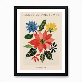 Spring Floral French Poster  Poinsettia 2 Art Print
