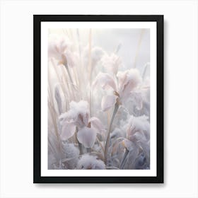 Frosty Botanical Iris 2 Art Print