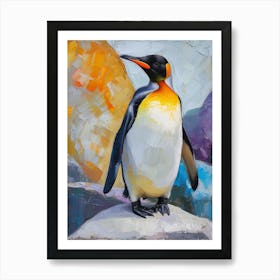 King Penguin Gold Harbour Colour Block Painting 4 Art Print