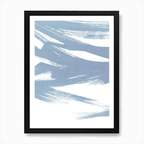 Gestural Steel Blue Art Print