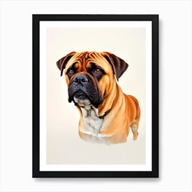 Bullmastiff Illustration Dog Art Print