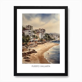 Puerto Vallarta Watercolor 1travel Poster Art Print