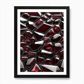 Red And Black Stones Art Print