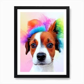 Toy Fox Terrier Rainbow Oil Painting Dog Art Print