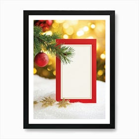 A Sparkling Holiday Card Adorned With Festive Decor From A Traditional December Landscape The Card Art Print