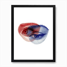 Eyes Red Blue  Art Print