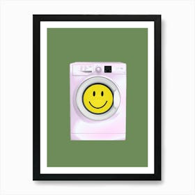 Smiley Washing Machine - Laundry 1 Art Print