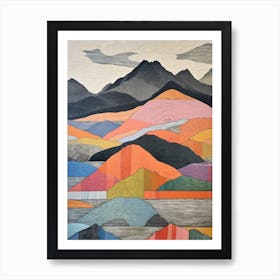 Ben Vorlich Scotland 2 Colourful Mountain Illustration Art Print