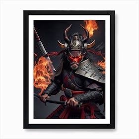 samurai hunting demons  Art Print
