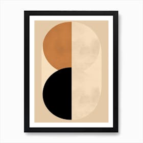 Radiant Rhythms; Beige Mid Century Melodies Art Print