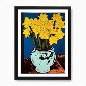 Daffodils  Still Life  Pop Art  Art Print