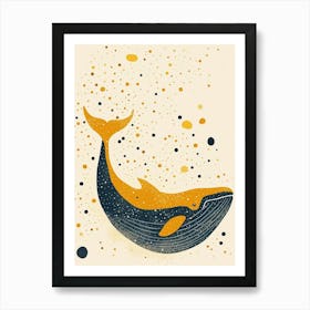 Yellow Blue Whale 3 Art Print