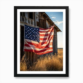 American Flag Evoking Sentiments Of Patriotism And Liberty Displayed Majestically Against A Weather (4) Art Print