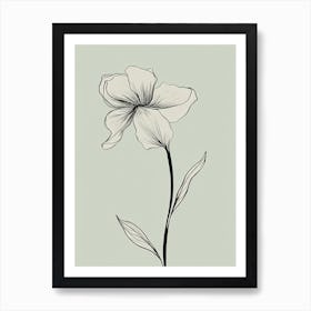 Daffodils Line Art Flowers Illustration Neutral 8 Art Print