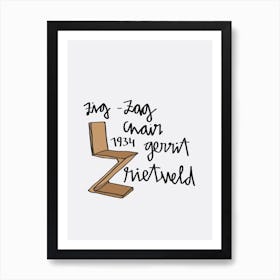 Zig Zag Rietveld Chair Art Print