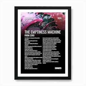 The Emptiness Machine - Linkin Park - Lyrics Poster Art Print