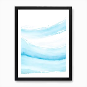 Blue Ocean Wave Watercolor Vertical Composition 25 Art Print