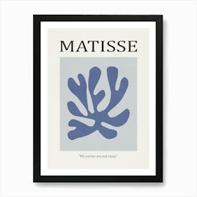 Inspired by Matisse - Blue Flower 02 Art Print