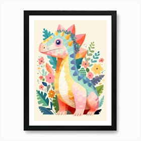 Colourful Dinosaur Suchomimus 2 Art Print