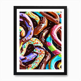 Chocolate Covered Pretzels Candy Sweetie Abstract Still Life Flower Art Print