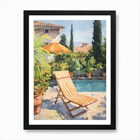 Sun Lounger By The Pool In Bologna Italy Art Print