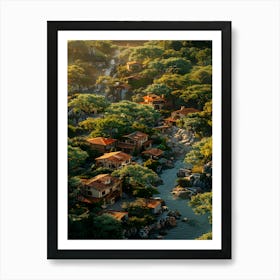 Village In The Jungle Art Print