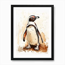 Humboldt Penguin Kangaroo Island Penneshaw Watercolour Painting 4 Art Print