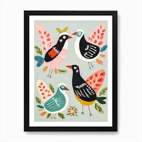 Folk Style Bird Painting Seagull 4 Art Print