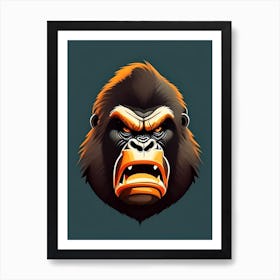 Angry Gorilla Showing Teeth, Gorillas 2 Art Print