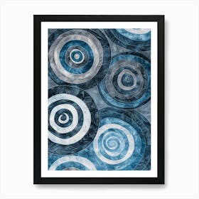 Blue And White Swirls Art Print