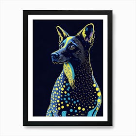 Dog portrait in dots Art Print