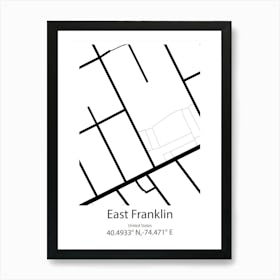 East Franklin,United States Minimalist Map Art Print