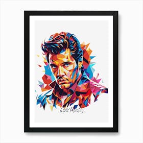 Elvis Presley 01 Portrait Music Icon Style WPAP Pop Art Art Print