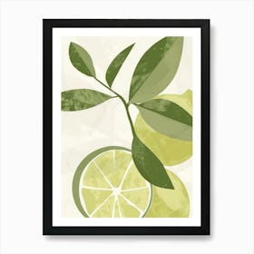 Limes Close Up Illustration 5 Art Print