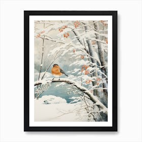 Winter Bird Painting Robin 2 Art Print