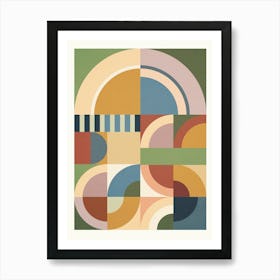 Abstract Bauhaus Geometry Sophisticated cosy Autumn Art Print