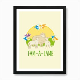 Fam-a-lamb Springtime Animals 1 Art Print