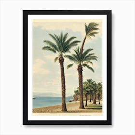 Playa De Bolonia Cadiz Spain Vintage Art Print