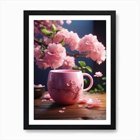 Flower & mug Art Print