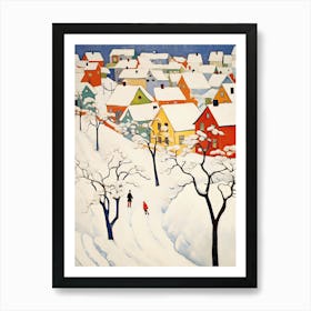 Winter Snow Oslo   Norway Snow Illustration 2 Art Print