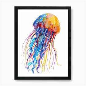 Jellyfish Colourful Watercolour 4 Art Print