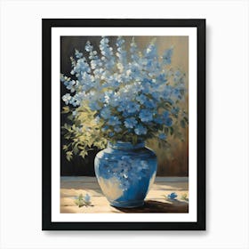 Blue Flowers In A Vase 1 Art Print