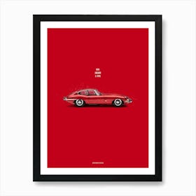 Cars in Colors, Jaguar E-Type Art Print