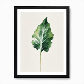 Turnip Leaf Minimalist Watercolour 2 Art Print