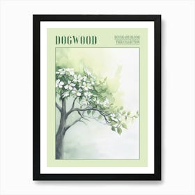 Dogwood Tree Atmospheric Watercolour Painting 2 Poster Art Print