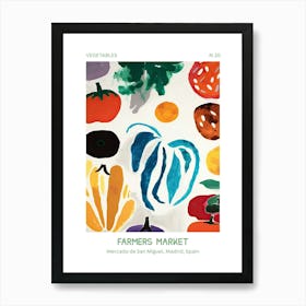 Bell Peppers Vegetables Farmers Market 2 Mercado De San Miguel, Madrid, Spain Art Print